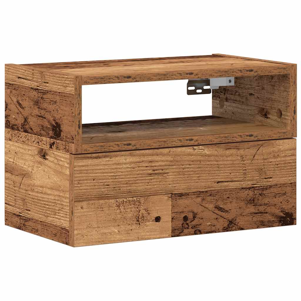 Table de chevet murale vieux bois 45x26x28,5 cm - XIOS