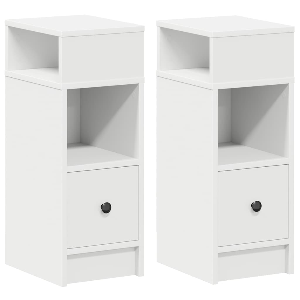Tables de chevet 2 pcs avec tiroir blanc 25x31x66 cm - XIOS