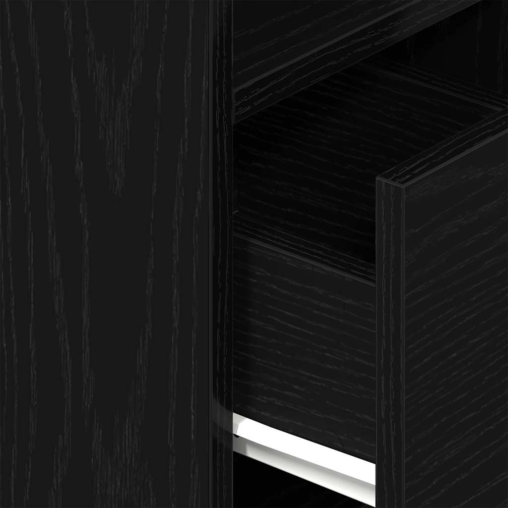 Tables de chevet 2 pcs avec tiroir noir 25x31x66 cm - XIOS