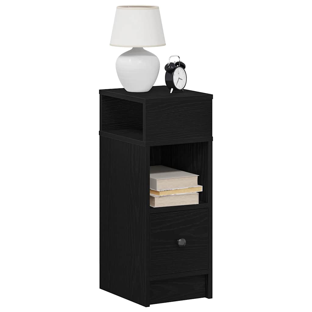 Tables de chevet 2 pcs avec tiroir noir 25x31x66 cm - XIOS