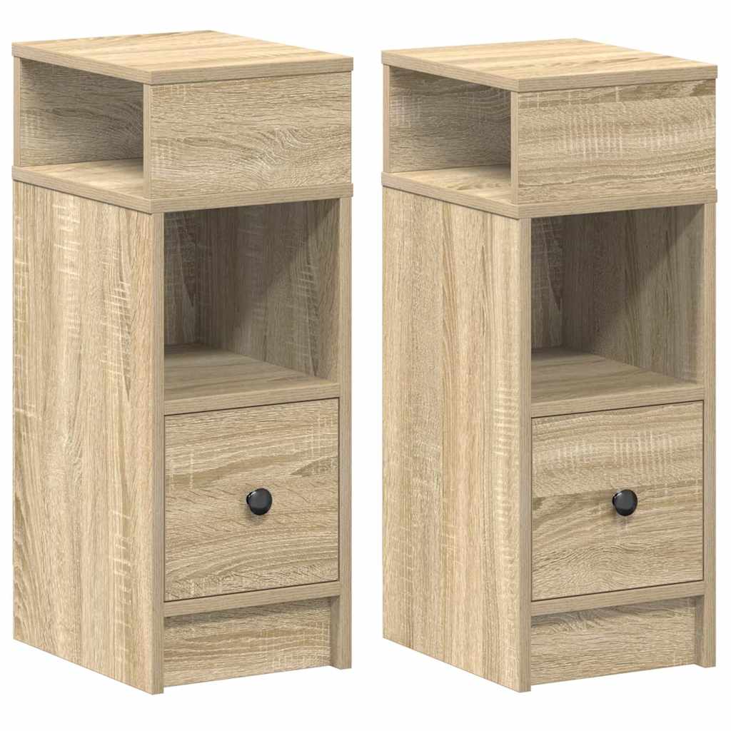 Tables de chevet 2 pcs avec tiroir chêne sonoma 25x31x66 cm - XIOS
