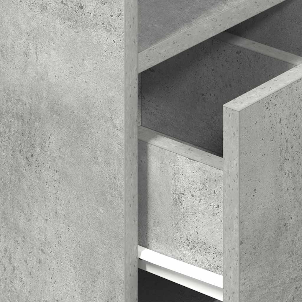 Tables de chevet 2 pcs avec tiroir gris béton 25x31x66 cm - XIOS