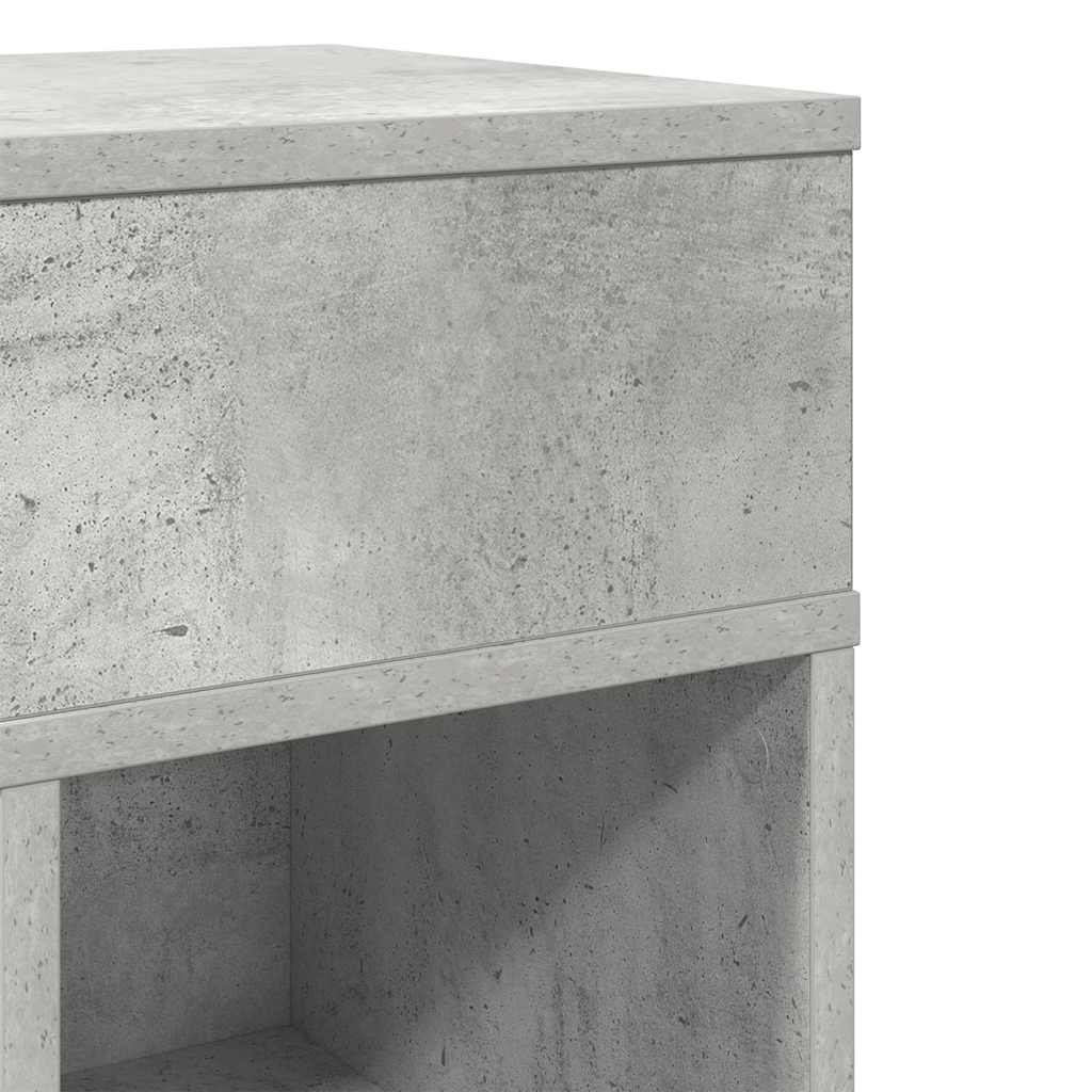 Tables de chevet 2 pcs avec tiroir gris béton 25x31x66 cm - XIOS