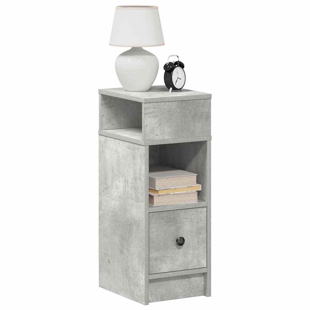 Tables de chevet 2 pcs avec tiroir gris béton 25x31x66 cm - XIOS