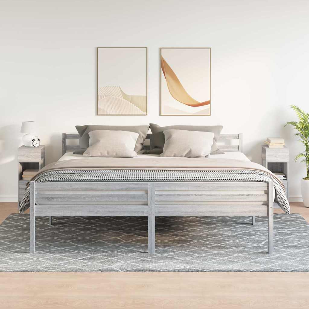 Tables de chevet 2 pcs avec tiroir Gris Sonoma 25x31x66 cm - XIOS