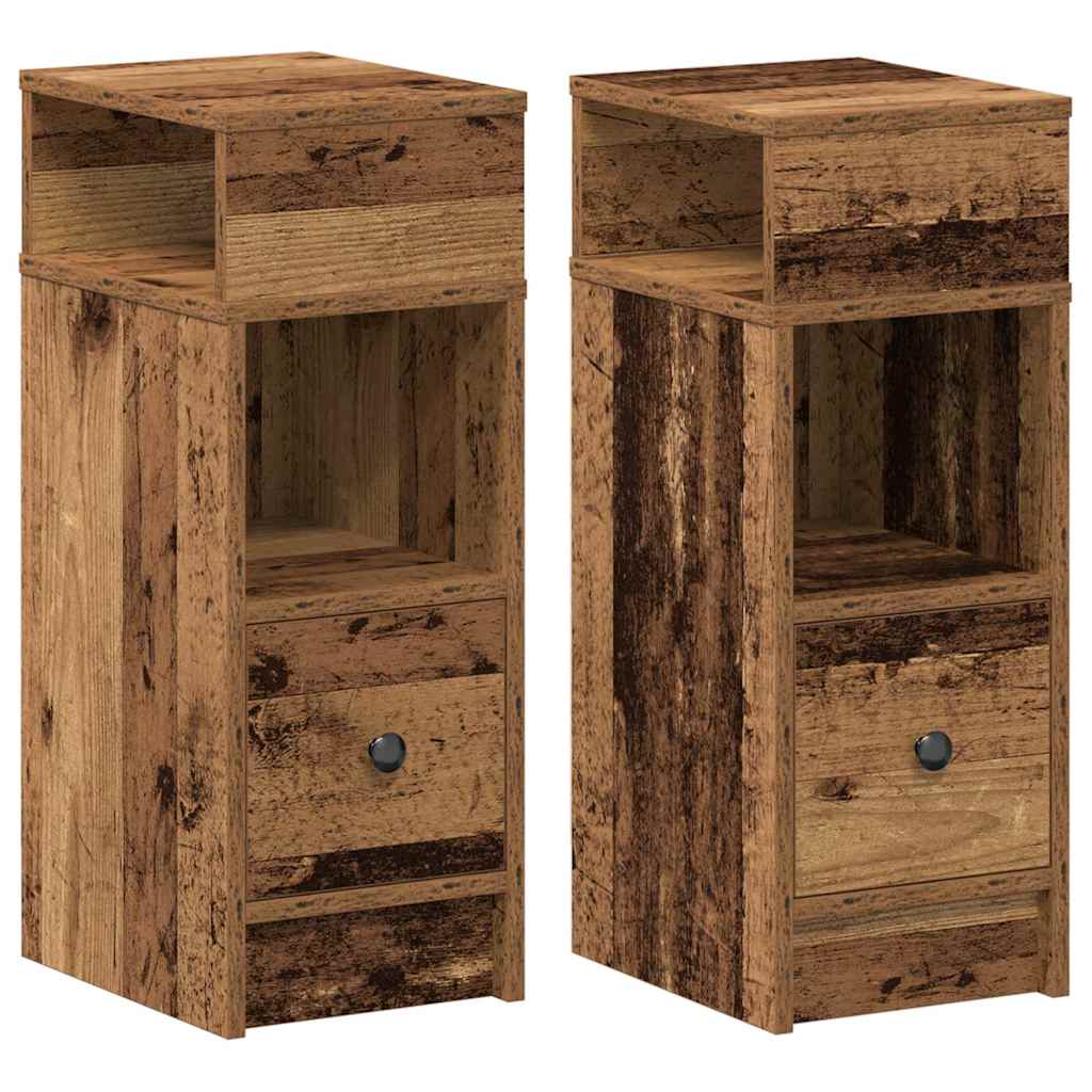 Tables de chevet 2 pcs avec tiroir bois ancien 25 x 31 x 66 cm - XIOS