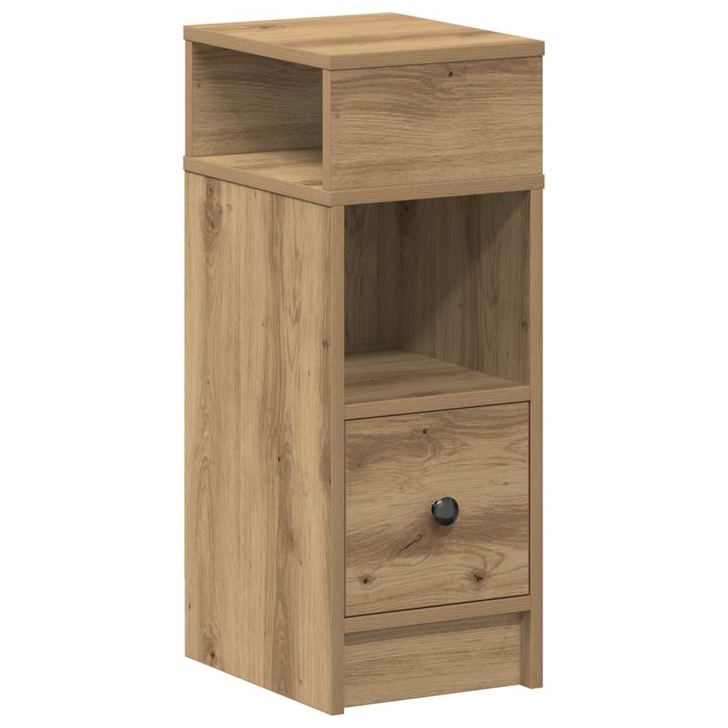 Tables de chevet 2 pcs avec tiroir chêne artisanal 25 x 31 x 66 cm - XIOS