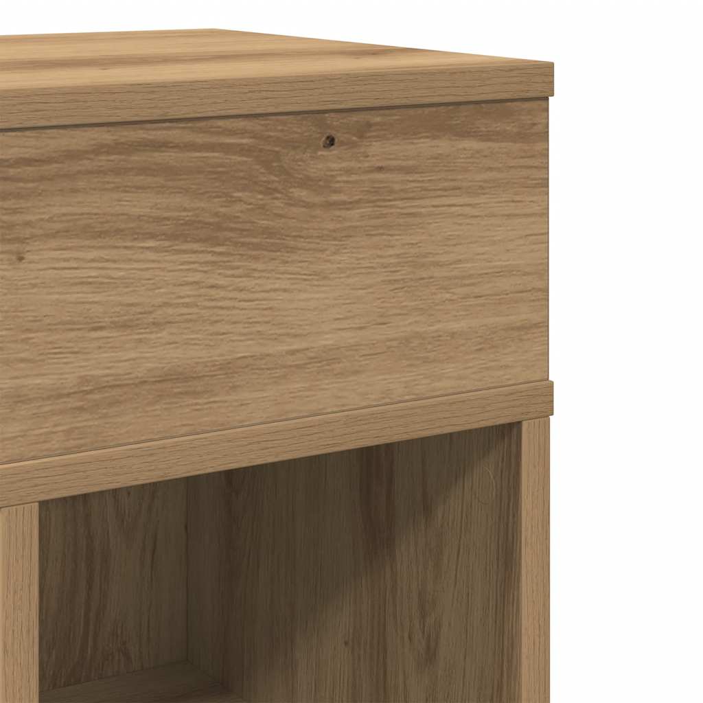 Tables de chevet 2 pcs avec tiroir chêne artisanal 25 x 31 x 66 cm - XIOS