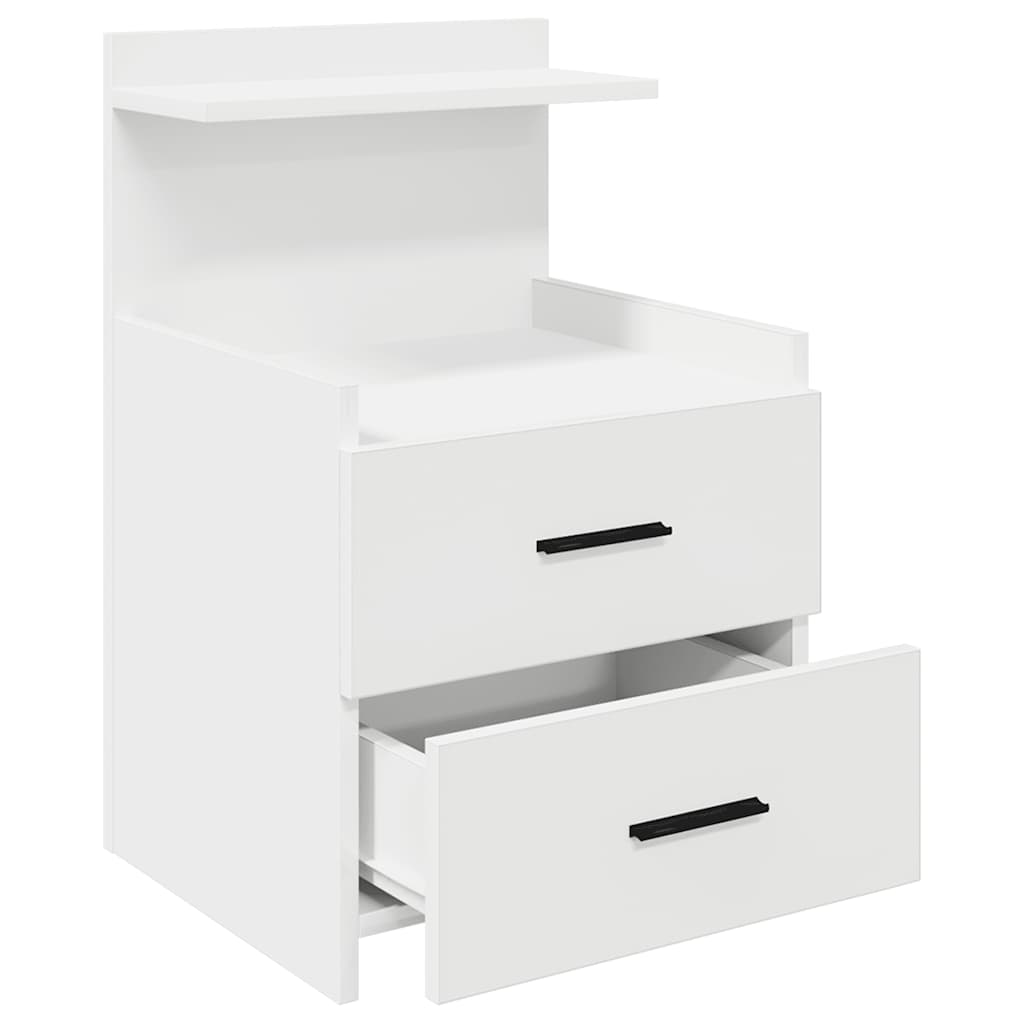Table de chevet à 2 tiroirs blanche 40 x 36,5 x 62 cm