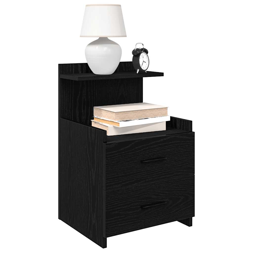 Tables de chevet 2 pièces avec 2 tiroirs Noir 40 x 36,5 x 62 cm - XIOS