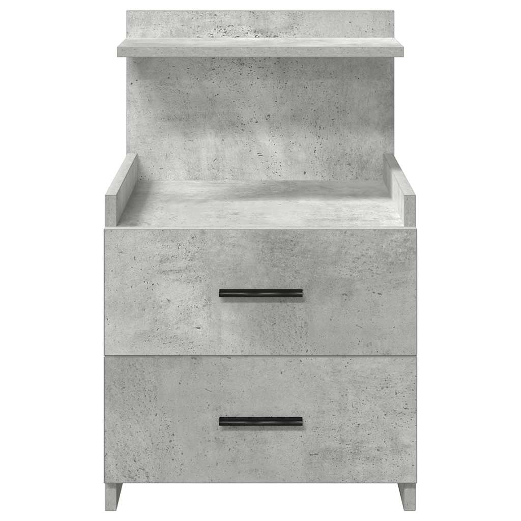 Tables de chevet 2 pièces avec 2 tiroirs Gris béton 40 x 36,5 x 62 cm - XIOS