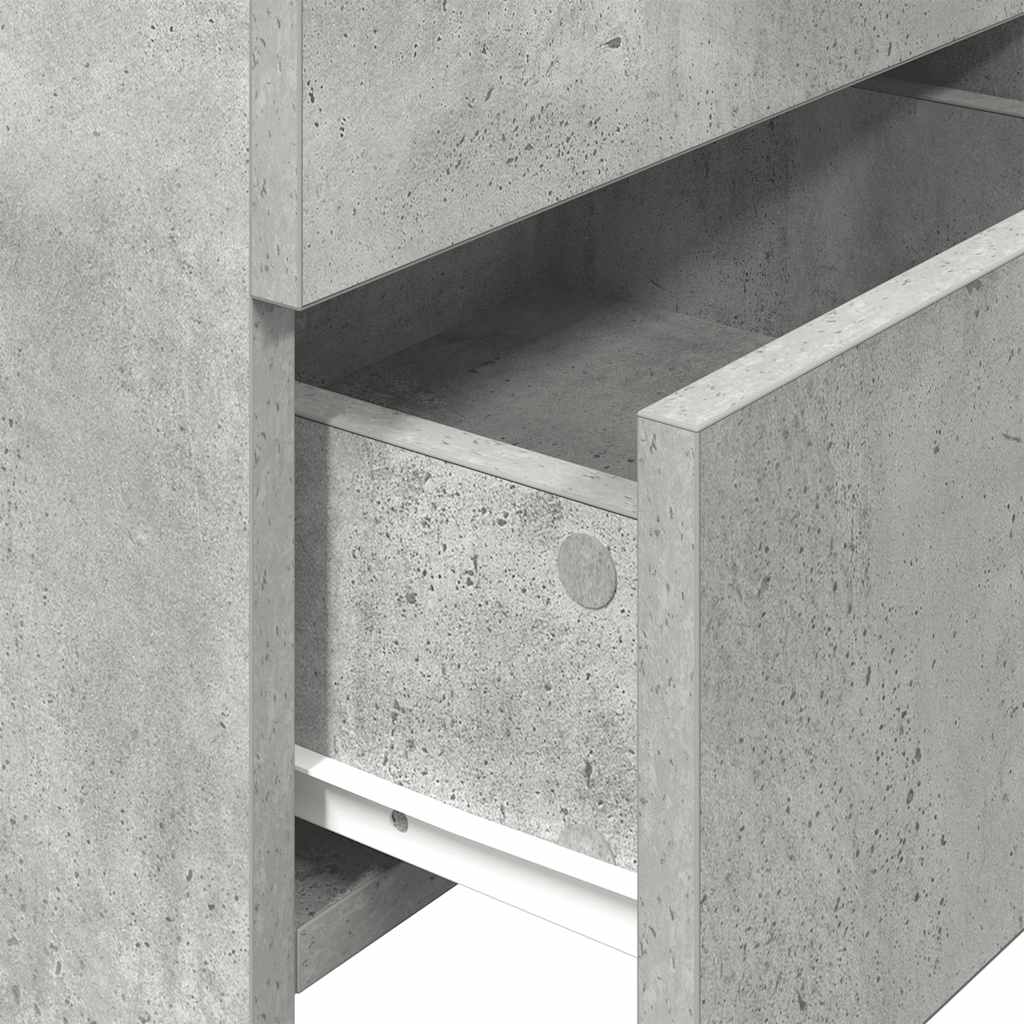 Tables de chevet 2 pièces avec 2 tiroirs Gris béton 40 x 36,5 x 62 cm - XIOS