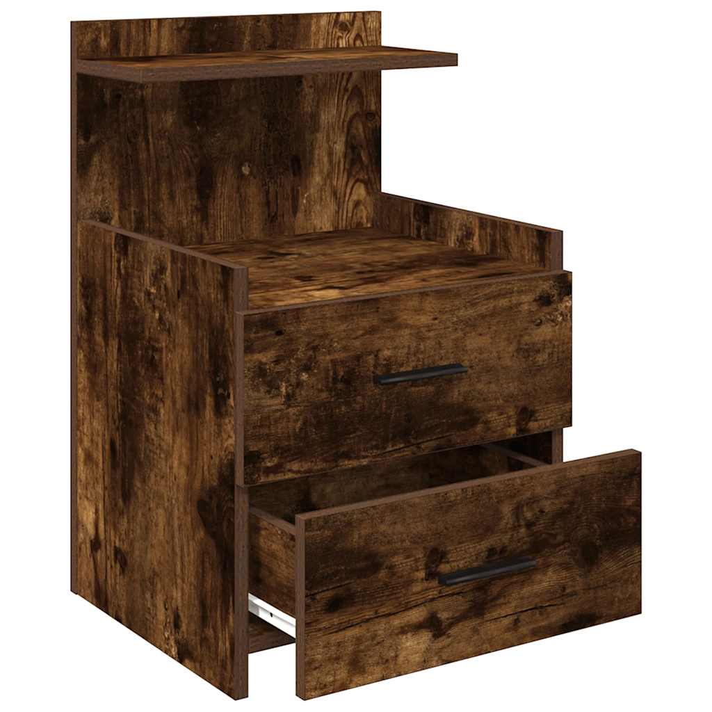 Tables de chevet 2 pièces avec 2 tiroirs Chêne fumé 40 x 36,5 x 62 cm - XIOS
