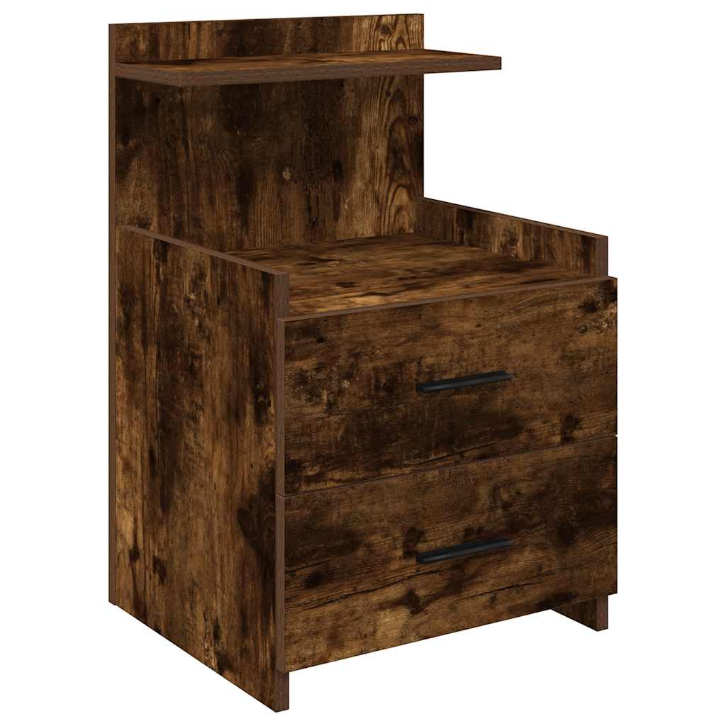 Tables de chevet 2 pièces avec 2 tiroirs Chêne fumé 40 x 36,5 x 62 cm - XIOS