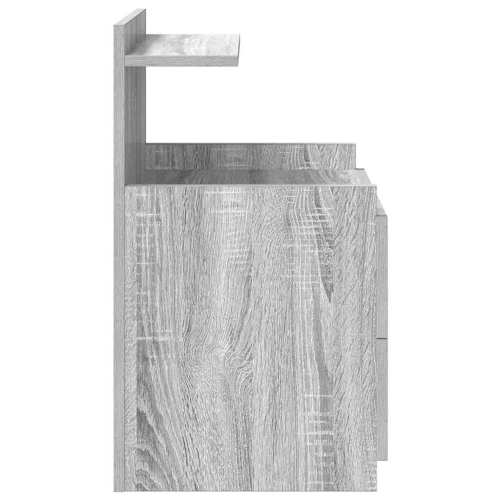 Table de chevet avec 2 tiroirs Gris Sonoma 40 x 36,5 x 62 cm - XIOS