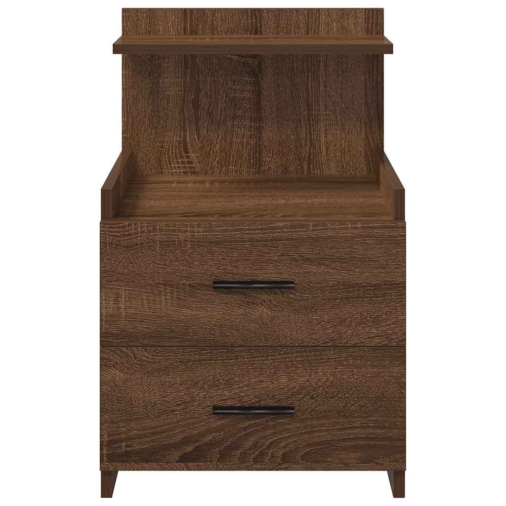 Tables de chevet 2 pièces avec 2 tiroirs Chêne brun 40 x 36,5 x 62 cm - XIOS