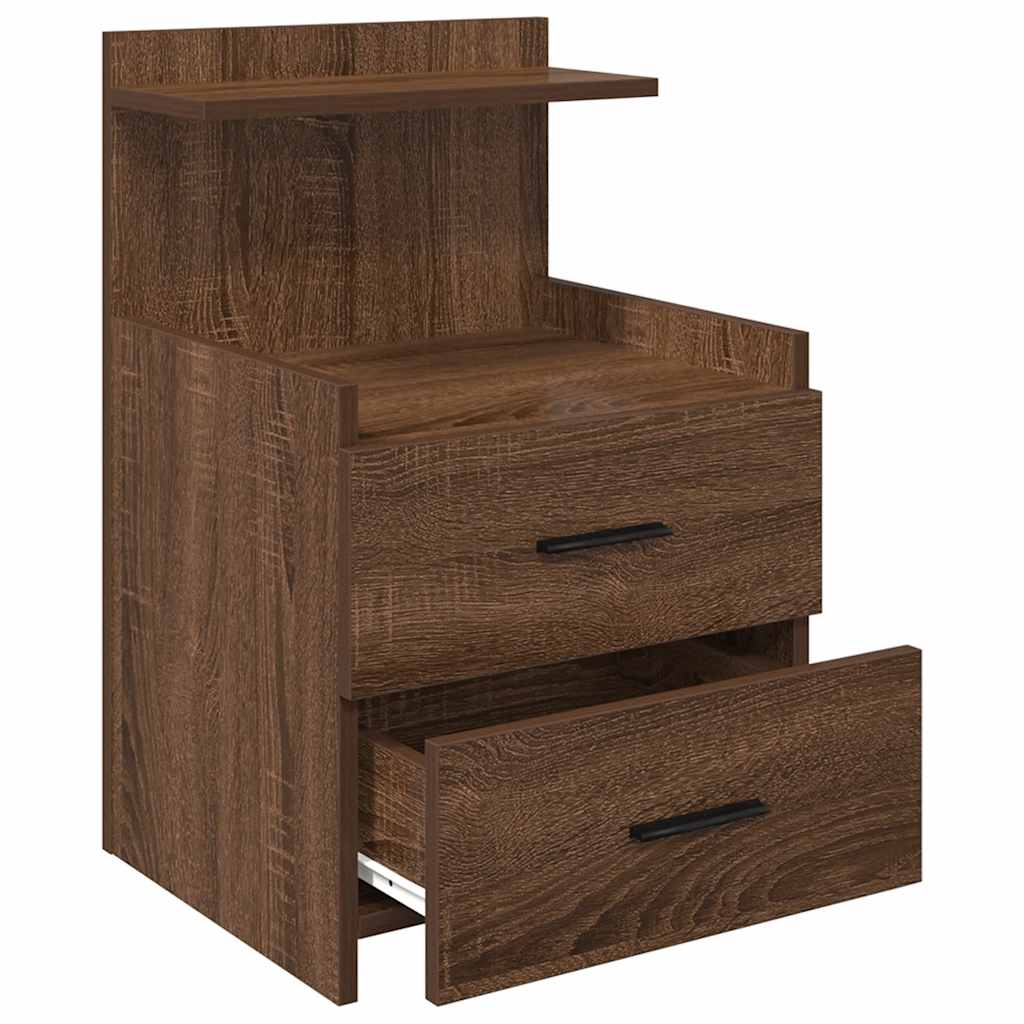 Tables de chevet 2 pièces avec 2 tiroirs Chêne brun 40 x 36,5 x 62 cm - XIOS