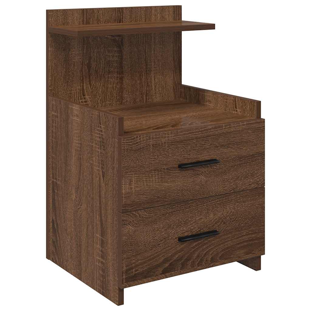 Tables de chevet 2 pièces avec 2 tiroirs Chêne brun 40 x 36,5 x 62 cm - XIOS
