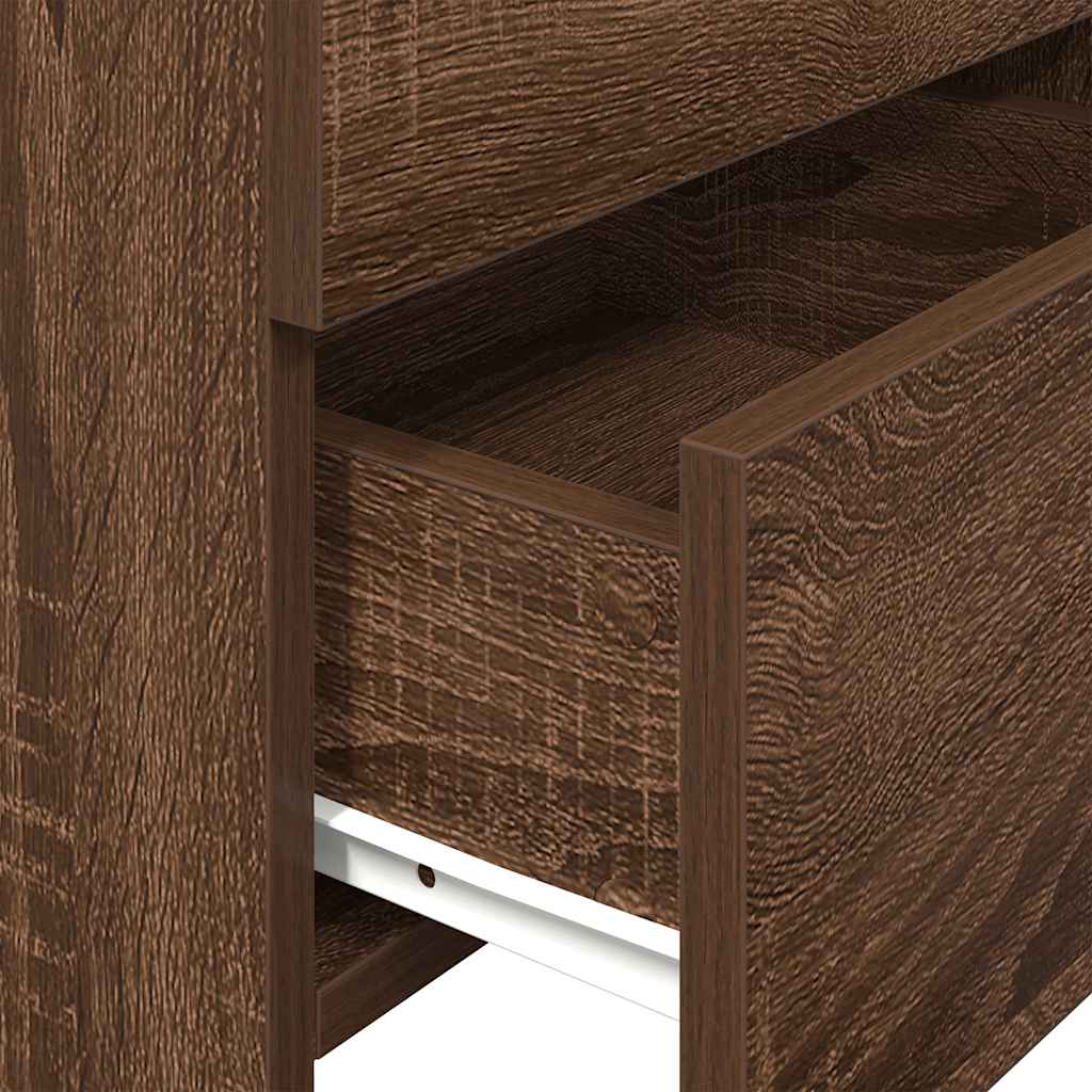 Tables de chevet 2 pièces avec 2 tiroirs Chêne brun 40 x 36,5 x 62 cm - XIOS