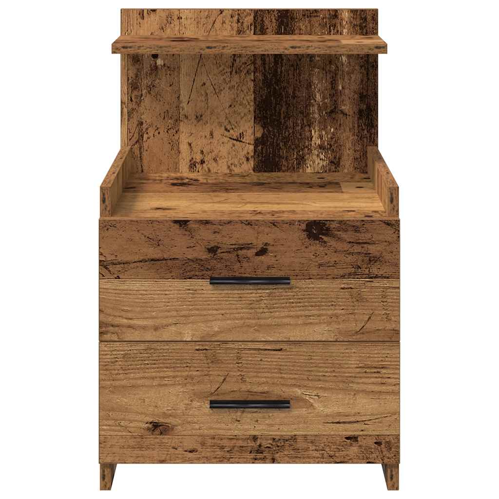 Tables de chevet 2 pièces avec 2 tiroirs Bois ancien 40 x 36,5 x 62 cm - XIOS