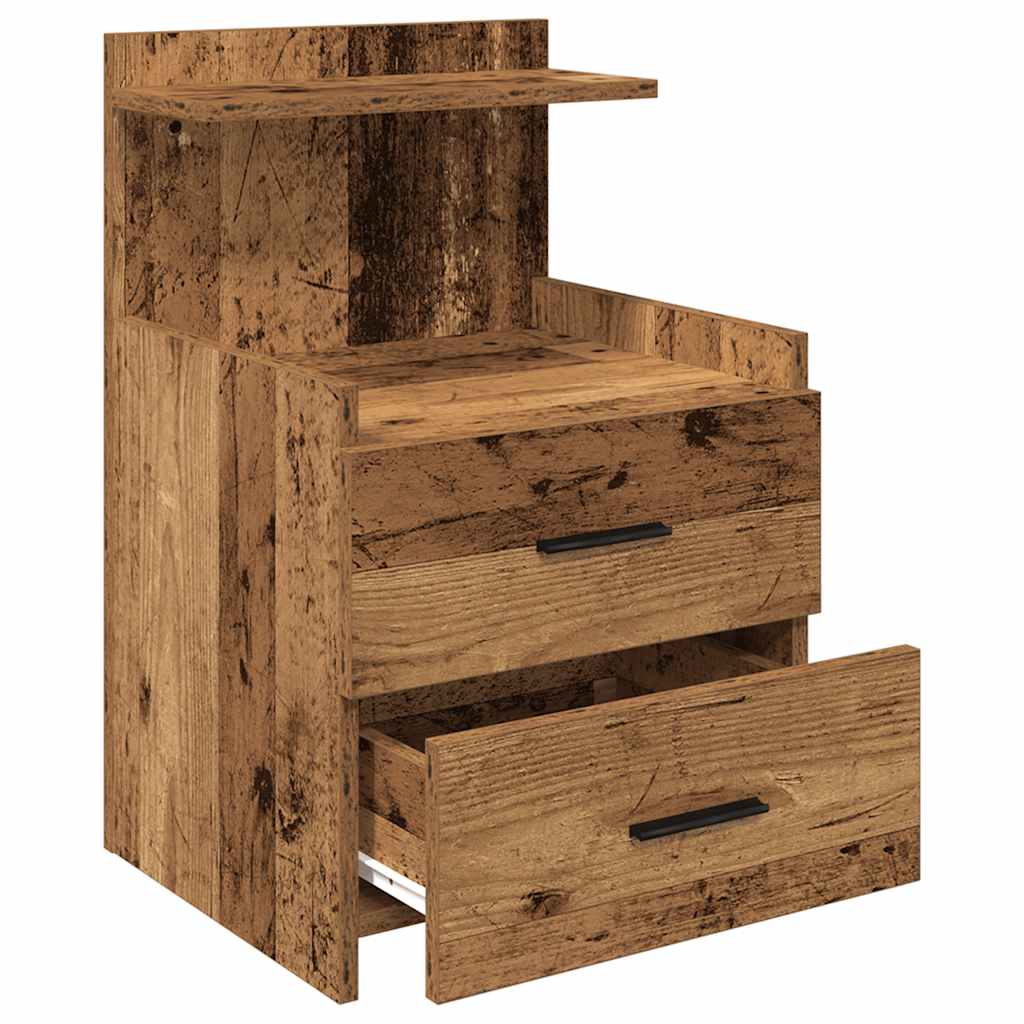 Tables de chevet 2 pièces avec 2 tiroirs Bois ancien 40 x 36,5 x 62 cm - XIOS