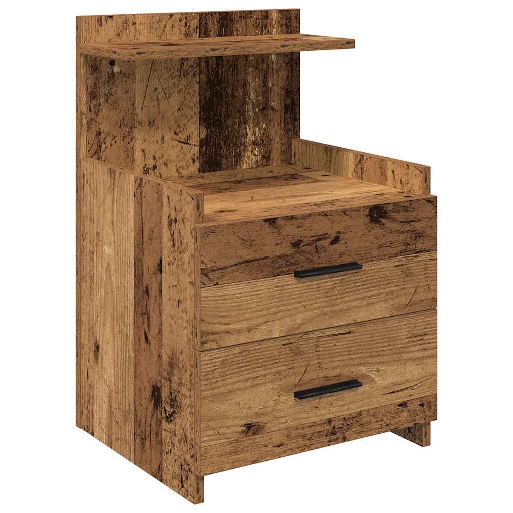 Tables de chevet 2 pièces avec 2 tiroirs Bois ancien 40 x 36,5 x 62 cm - XIOS