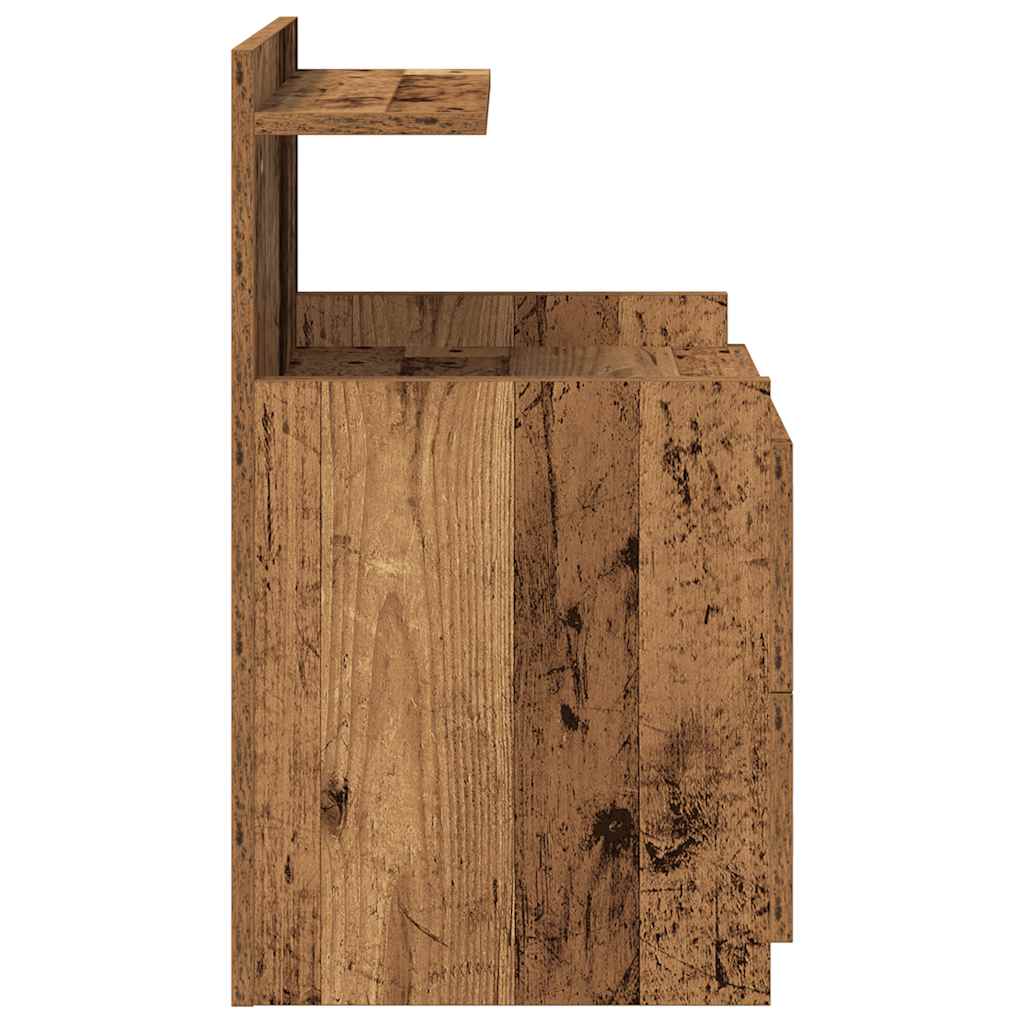Tables de chevet 2 pièces avec 2 tiroirs Bois ancien 40 x 36,5 x 62 cm - XIOS