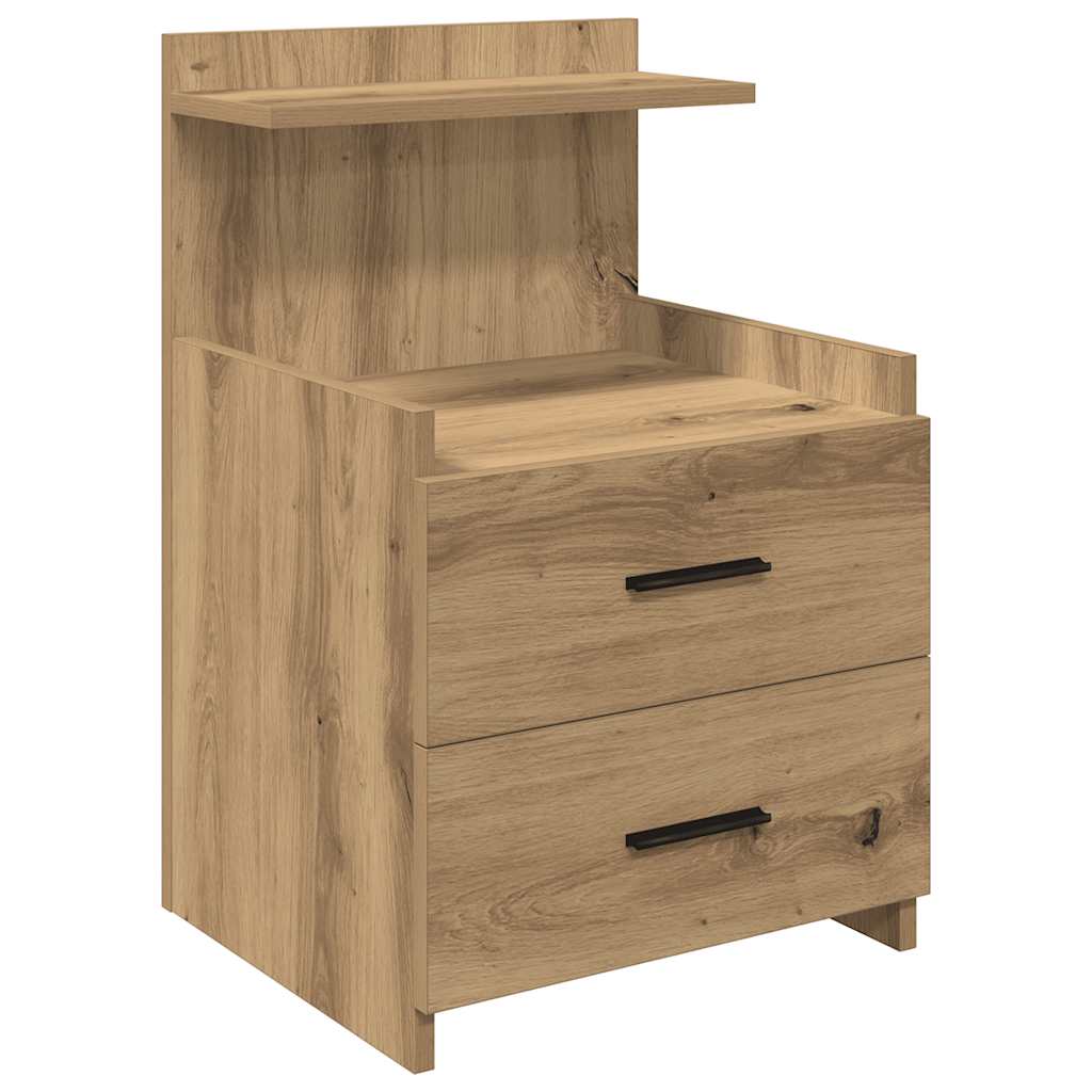 Tables de chevet 2 pièces avec 2 tiroirs Chêne artisanal 40 x 36,5 x 62 cm - XIOS