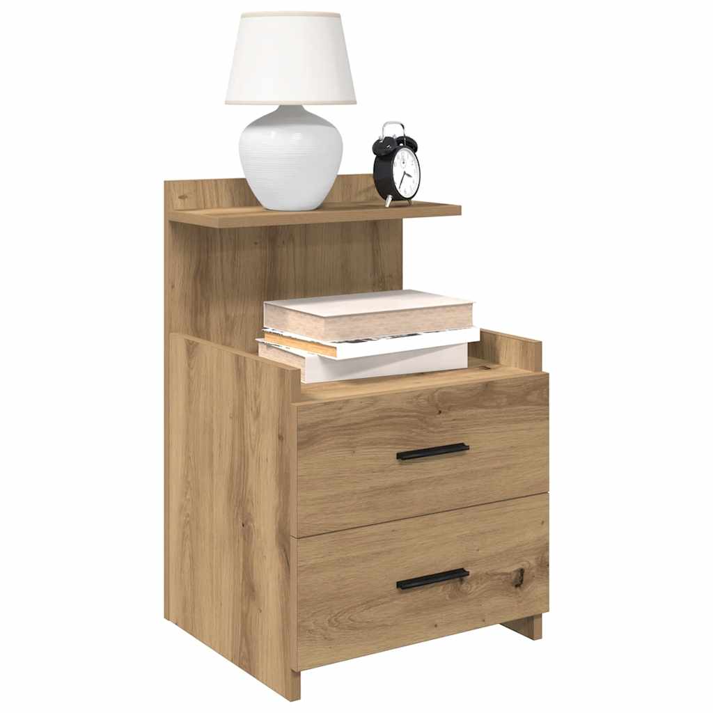 Tables de chevet 2 pièces avec 2 tiroirs Chêne artisanal 40 x 36,5 x 62 cm - XIOS