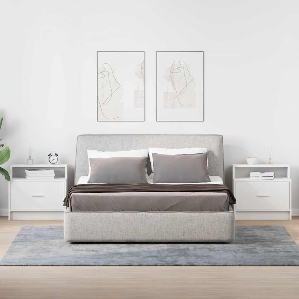 Table de chevet avec tiroir 2 pcs blanc 51x31x47 cm - XIOS