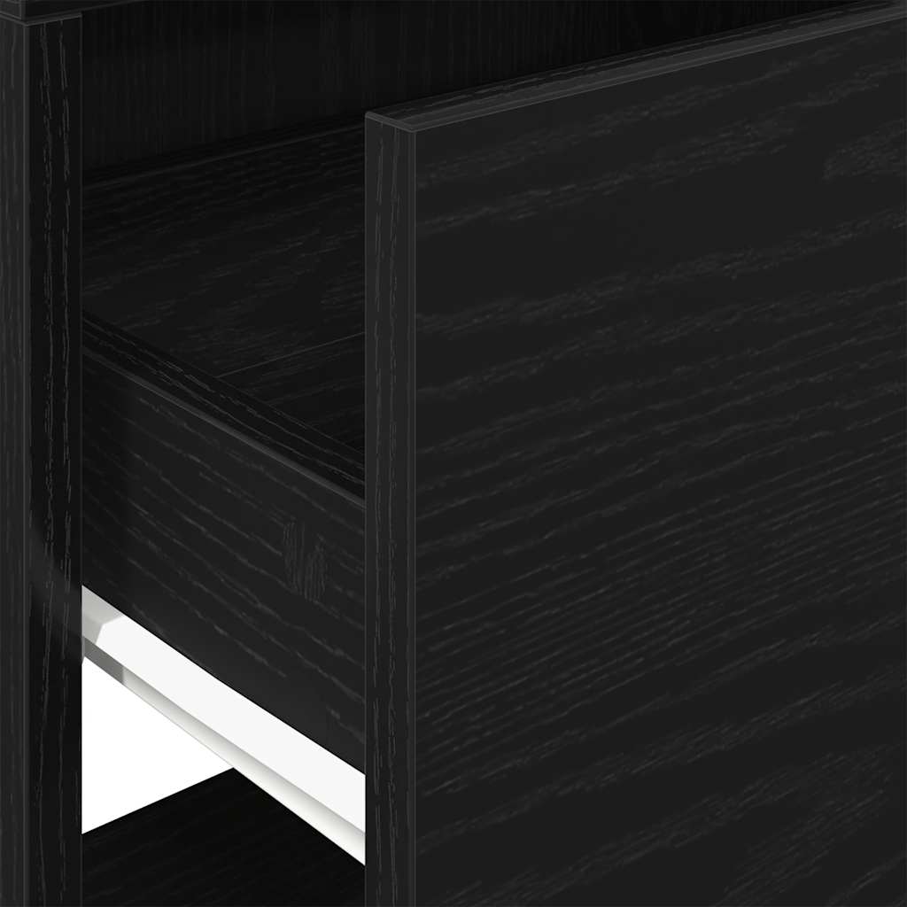 Tables de chevet avec tiroir 2 pcs chêne noir 51x31x47 cm - XIOS