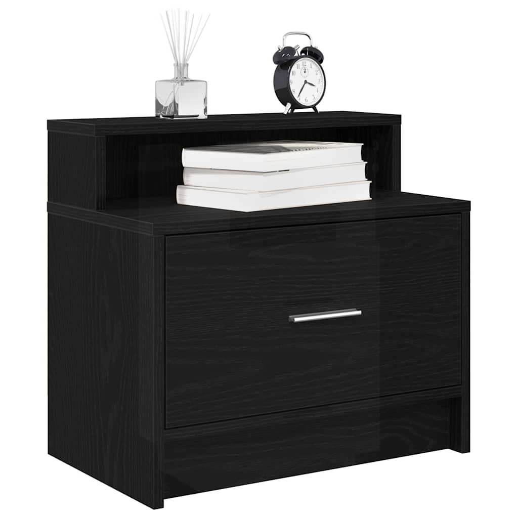 Tables de chevet avec tiroir 2 pcs chêne noir 51x31x47 cm - XIOS