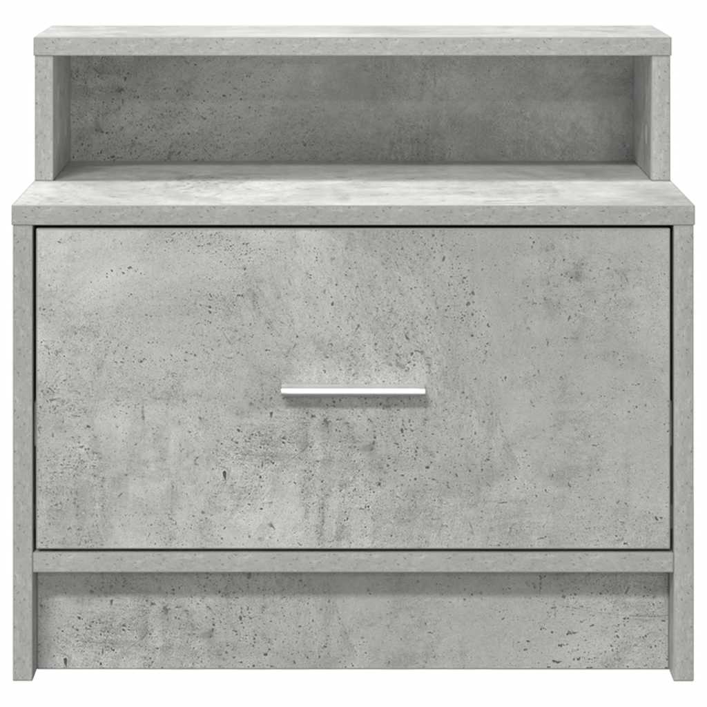 Tables de chevet avec tiroir 2 pcs gris béton 51x31x47 cm - XIOS