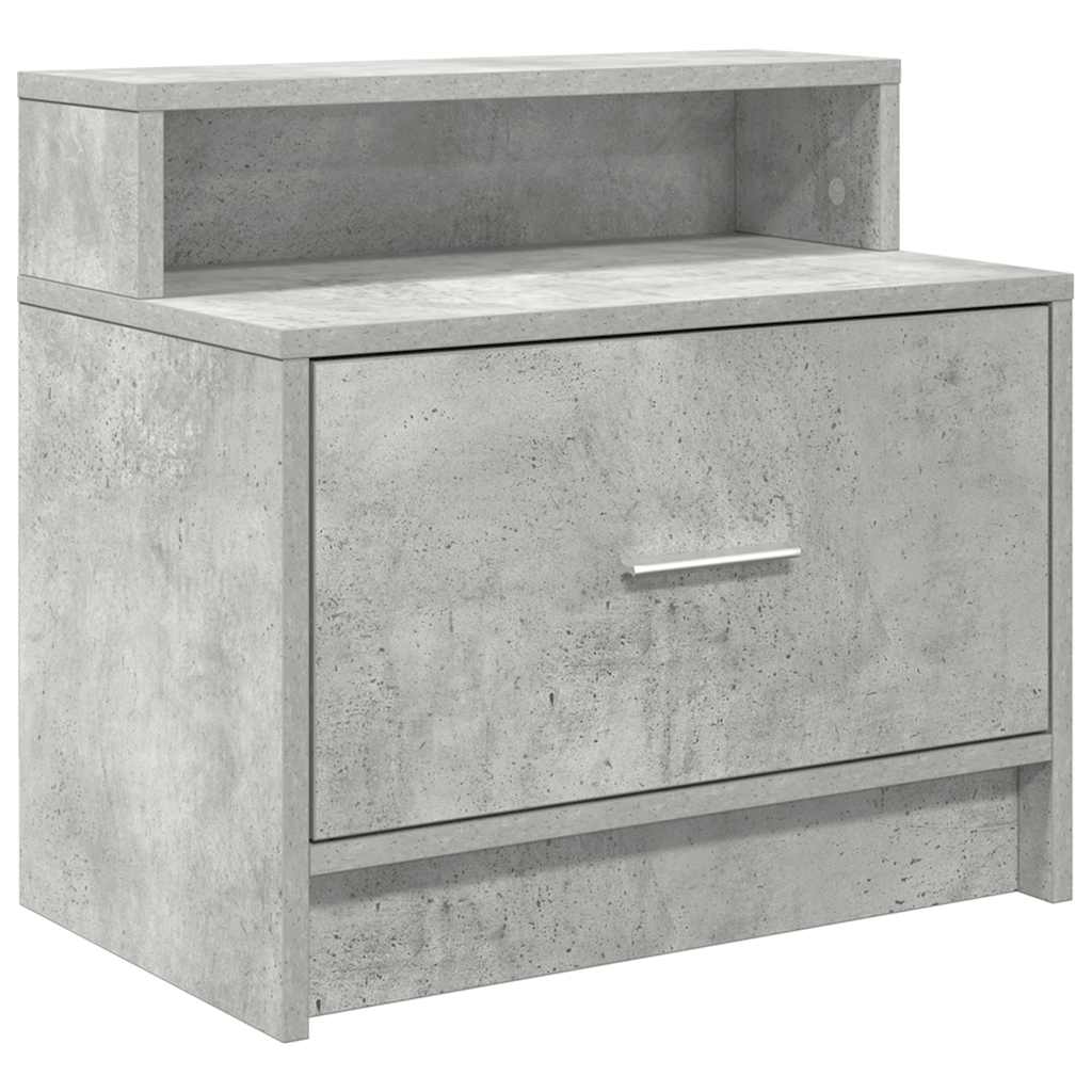 Tables de chevet avec tiroir 2 pcs gris béton 51x31x47 cm - XIOS