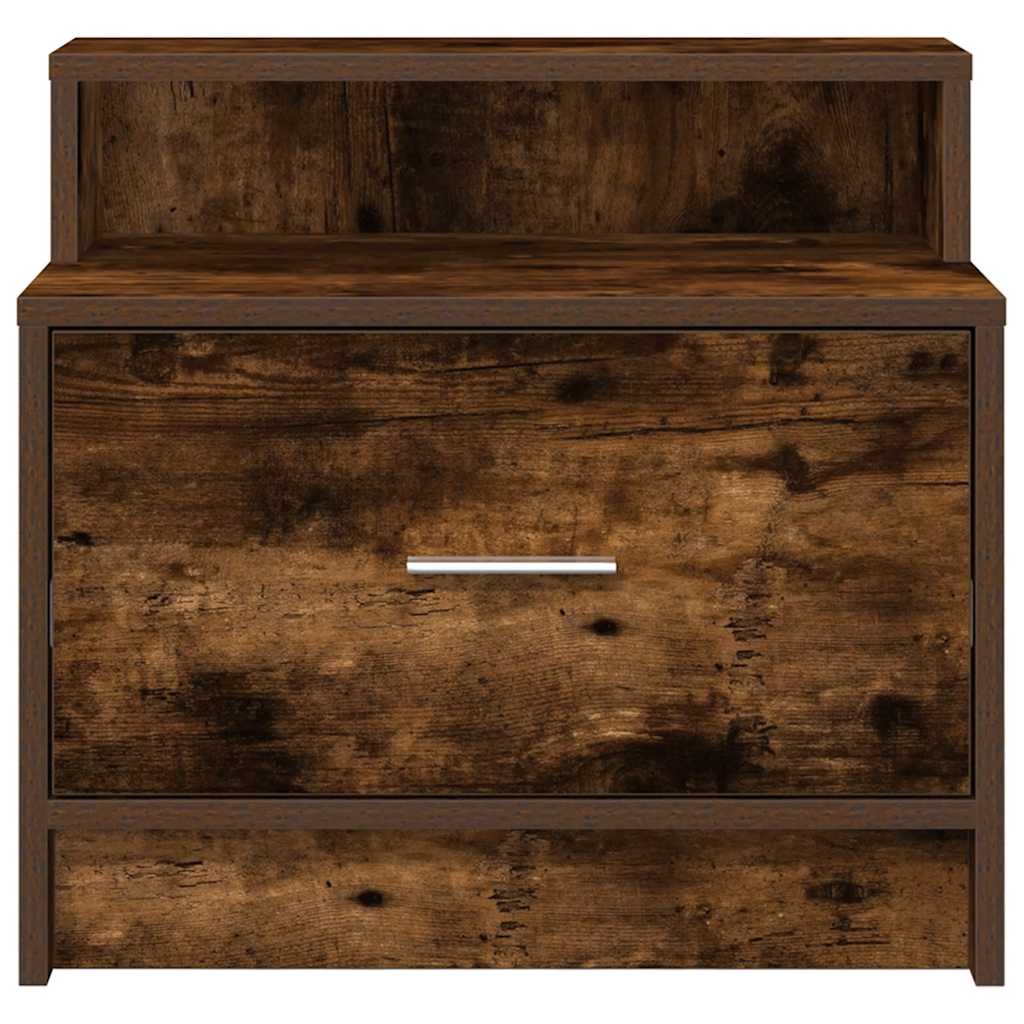 Tables de chevet avec tiroir 2 pcs chêne fumé 51x31x47 cm - XIOS