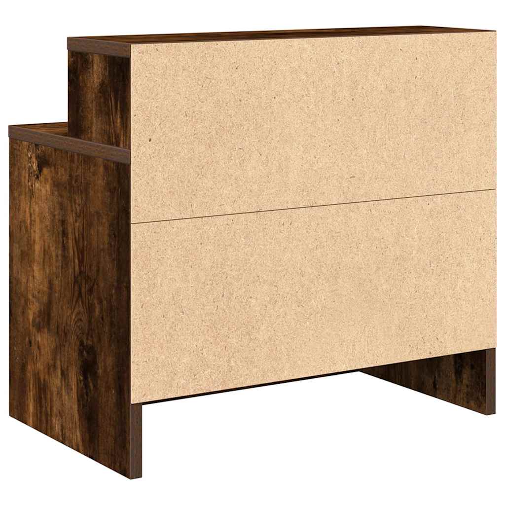 Tables de chevet avec tiroir 2 pcs chêne fumé 51x31x47 cm - XIOS