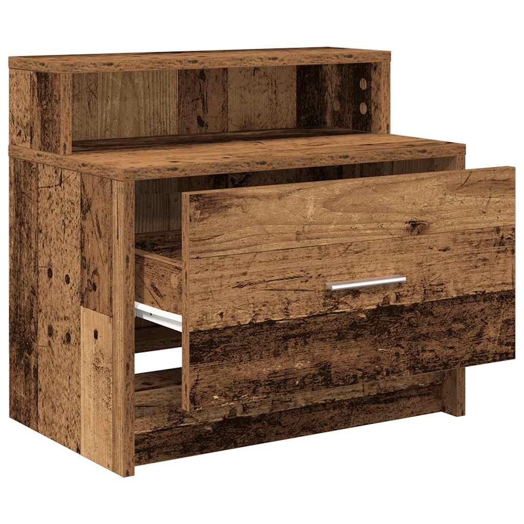 Tables de chevet avec tiroir 2 pcs vieux bois 51x31x47 cm - XIOS