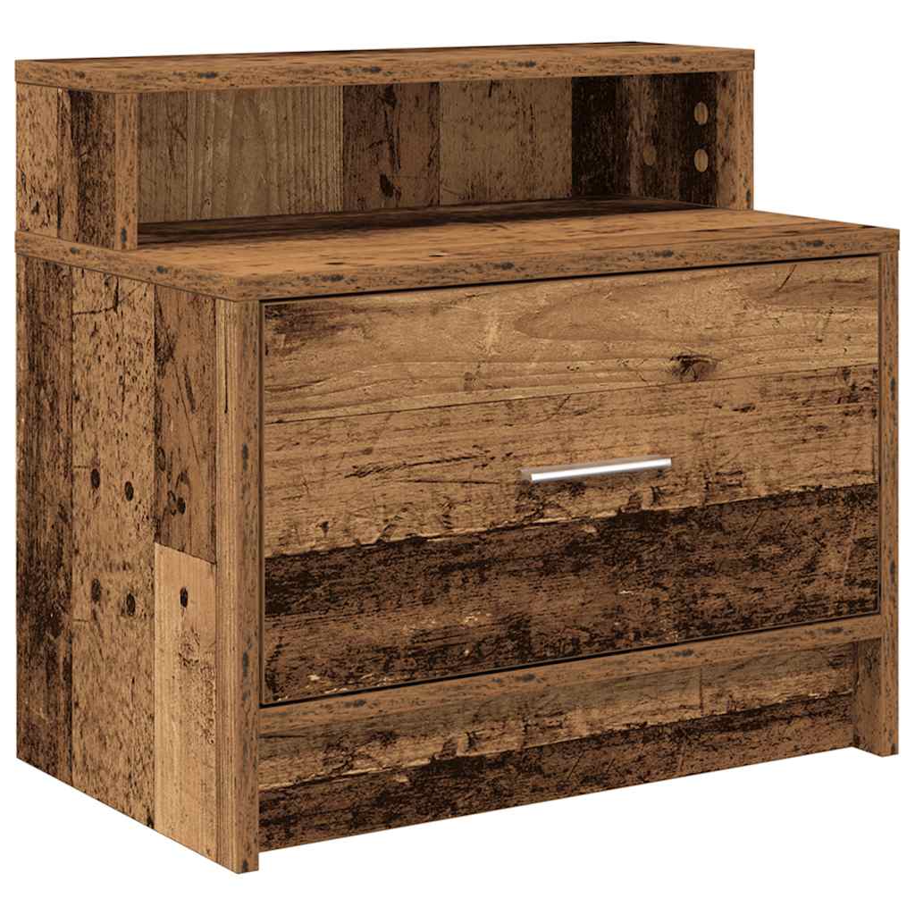 Tables de chevet avec tiroir 2 pcs vieux bois 51x31x47 cm - XIOS