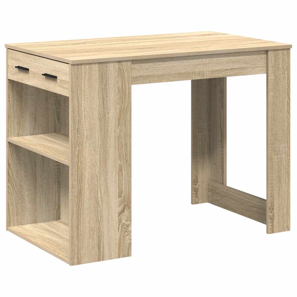 Bureau avec tiroir et étagère chêne sonoma bois d'ingénierie - XIOS