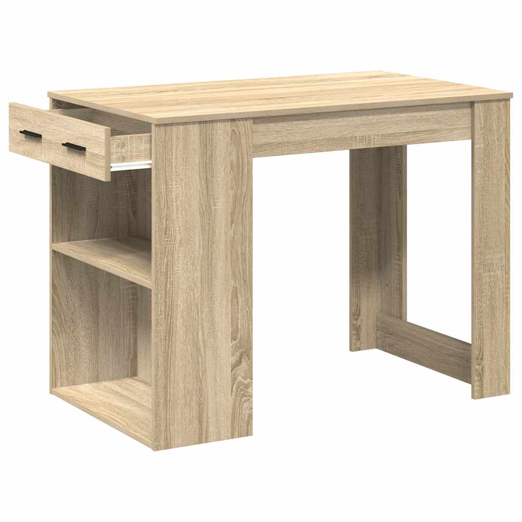 Bureau avec tiroir et étagère chêne sonoma bois d'ingénierie - XIOS