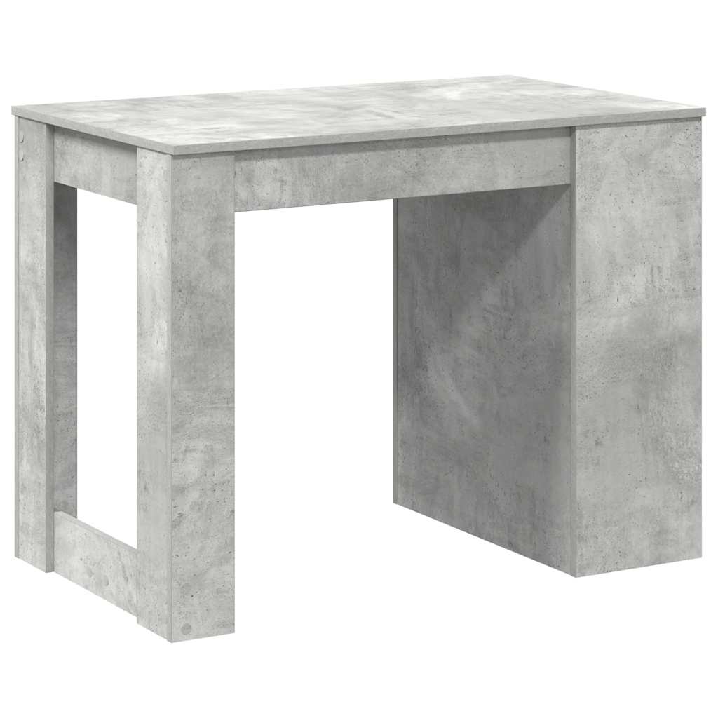 Bureau avec tiroir et étagère gris béton bois d'ingénierie - XIOS