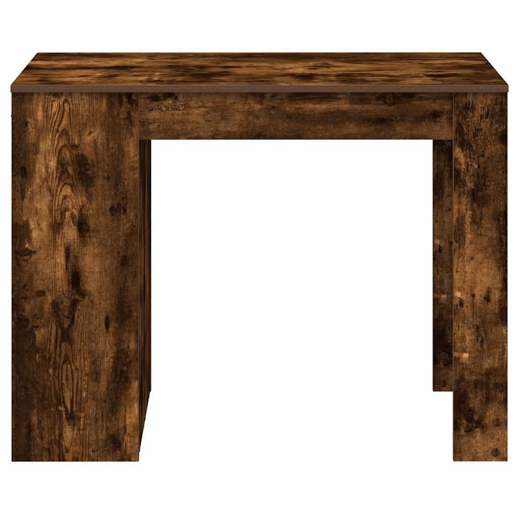 Bureau avec tiroir et étagère chêne fumé bois d'ingénierie - XIOS