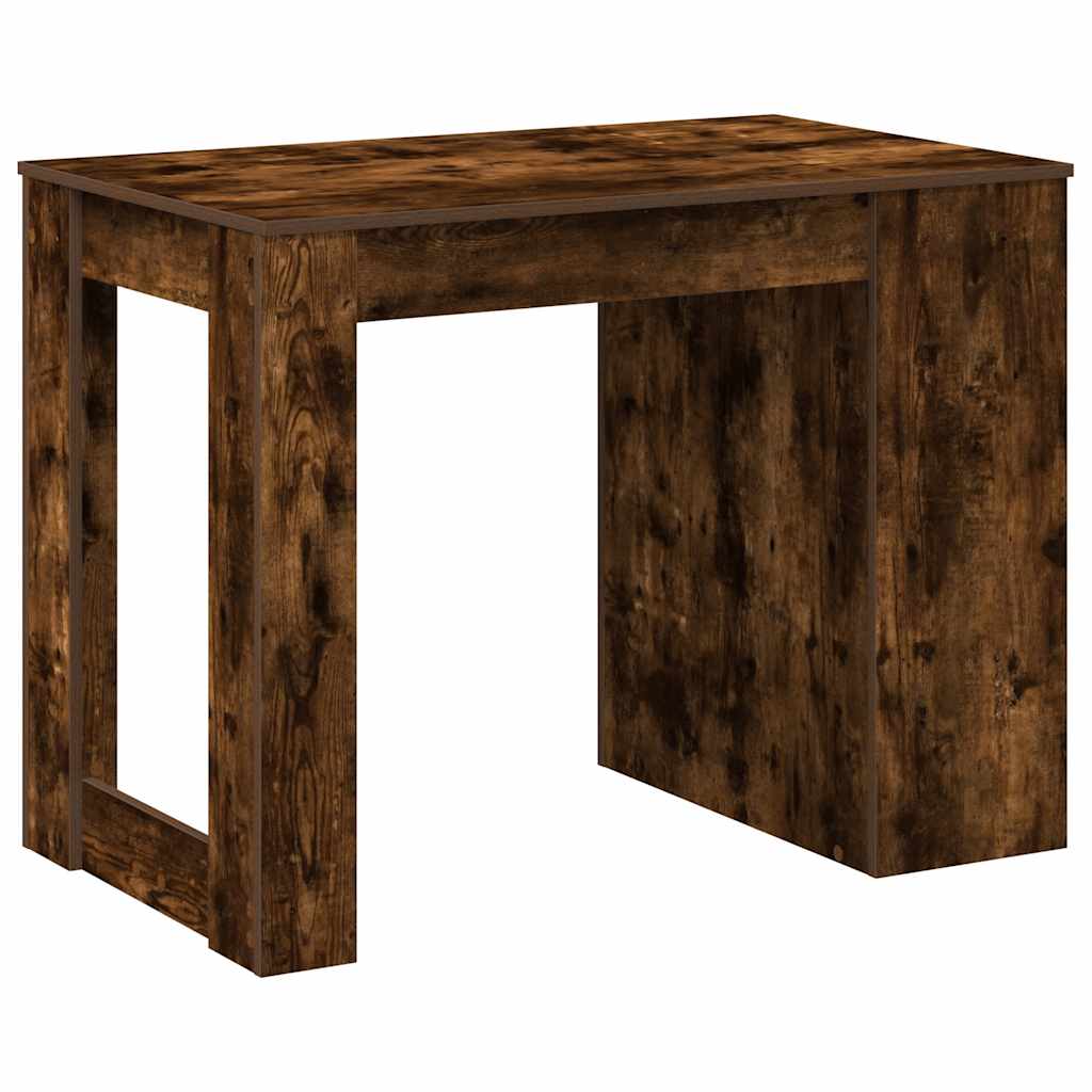 Bureau avec tiroir et étagère chêne fumé bois d'ingénierie - XIOS