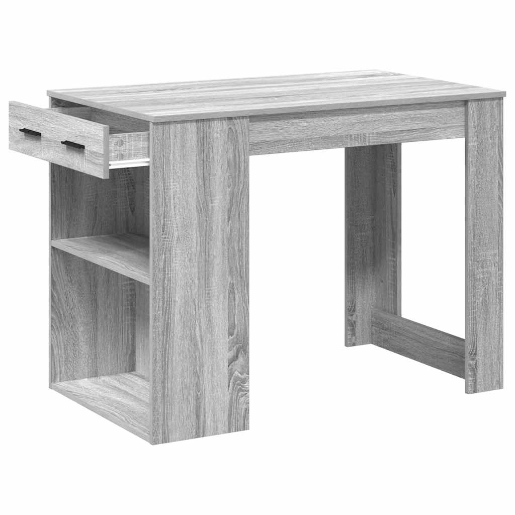 Bureau avec tiroir et étagère sonoma gris bois d'ingénierie - XIOS