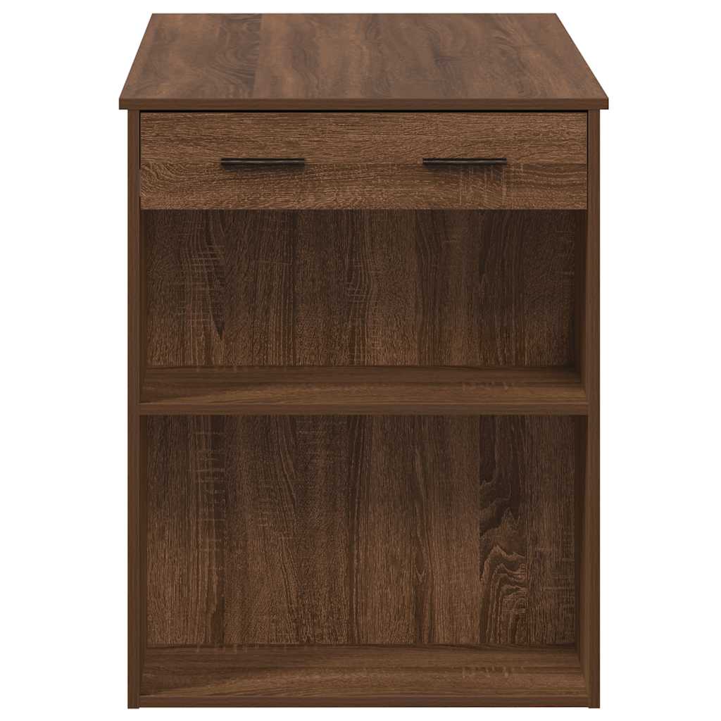 Bureau avec tiroir et étagère chêne marron bois d'ingénierie - XIOS
