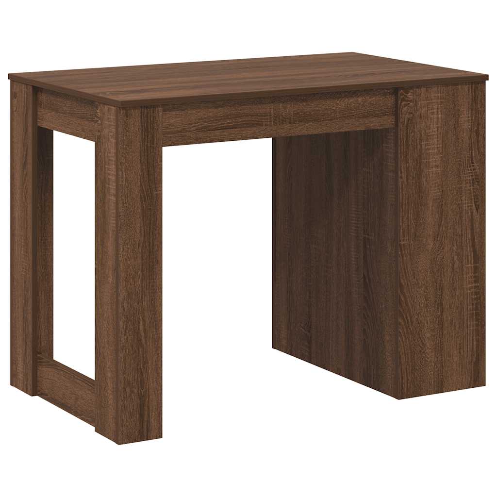 Bureau avec tiroir et étagère chêne marron bois d'ingénierie - XIOS