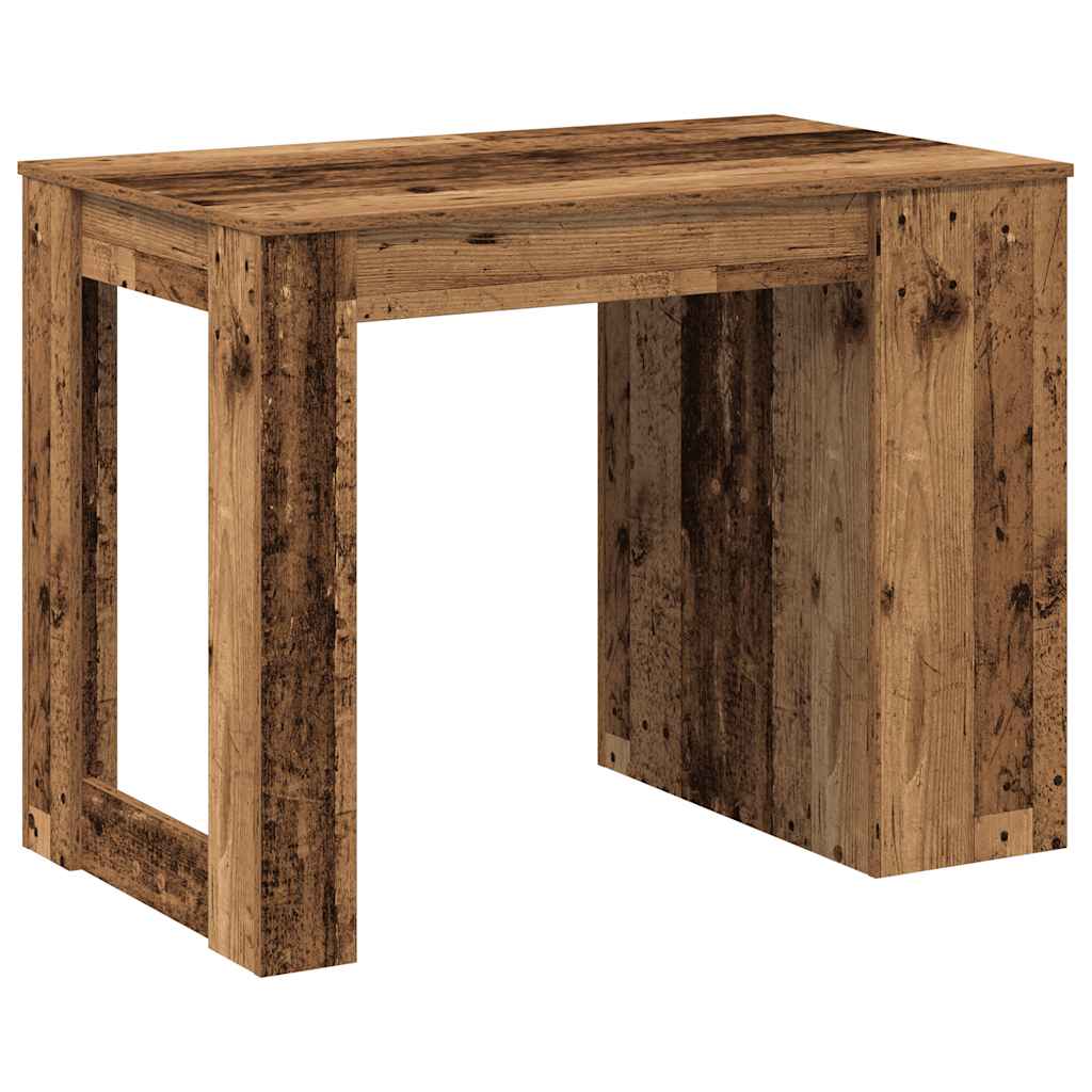 Bureau avec tiroir et étagère vieux bois bois d'ingénierie - XIOS