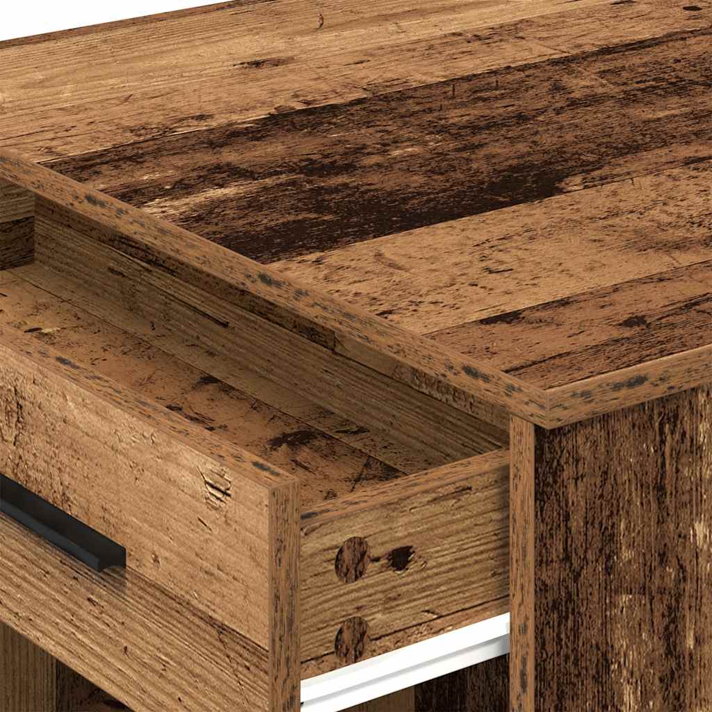 Bureau avec tiroir et étagère vieux bois bois d'ingénierie - XIOS