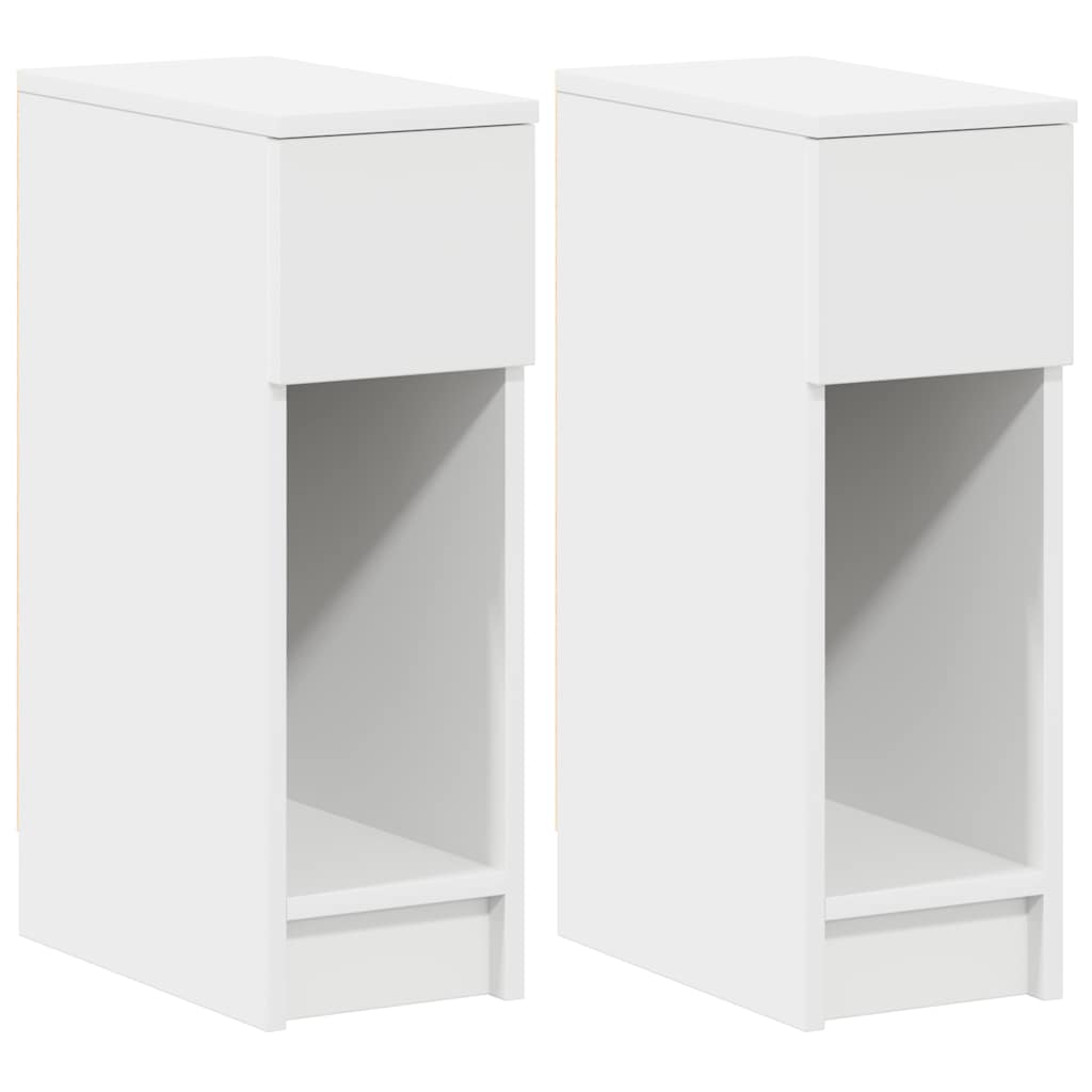 Tables de chevet avec tiroir 2 pcs blanc 20x36x60 cm - XIOS