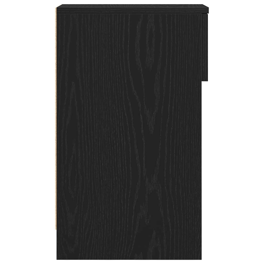 Table de chevet avec tiroir chêne noir 20x36x60 cm